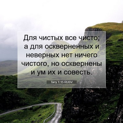 Picture 07 - Титу 1:15 RUSV - Для чистых все чисто; а для - Bible Verse Picture