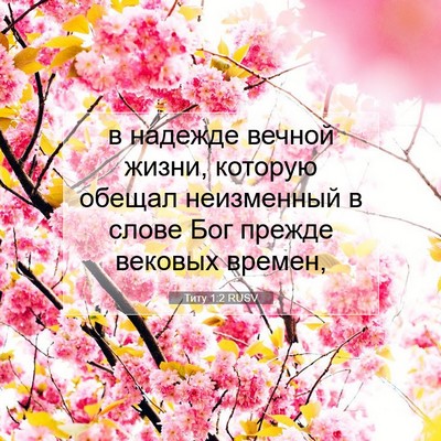Picture 07 - Титу 1:2 RUSV - в надежде вечной жизни, - Bible Verse Picture