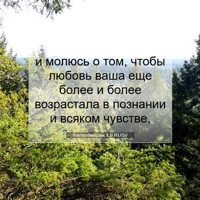 Picture 07 - Филиппийцам 1:9 RUSV - и молюсь о том, чтобы - Bible Verse Picture