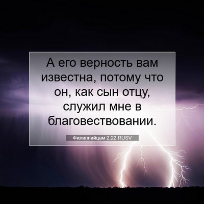 Picture 07 - Филиппийцам 2:22 RUSV - А его верность вам - Bible Verse Picture