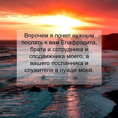 Picture 07 - Филиппийцам 2:25 RUSV - Впрочем я почел нужным - Bible Verse Picture