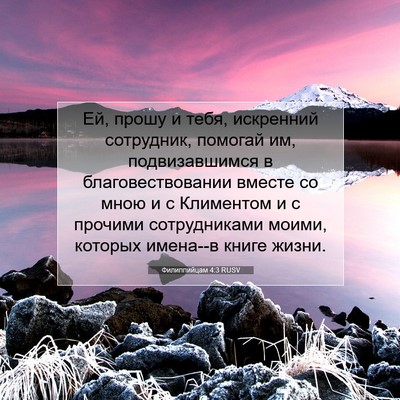 Picture 07 - Филиппийцам 4:3 RUSV - Ей, прошу и тебя, искренний - Bible Verse Picture