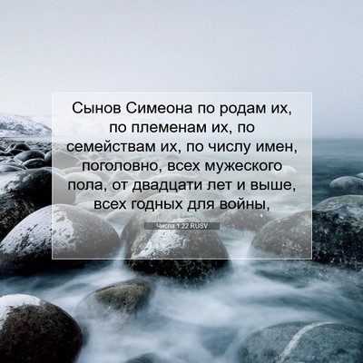 Picture 07 - Числа 1:22 RUSV - Сынов Симеона по родам их, - Bible Verse Picture