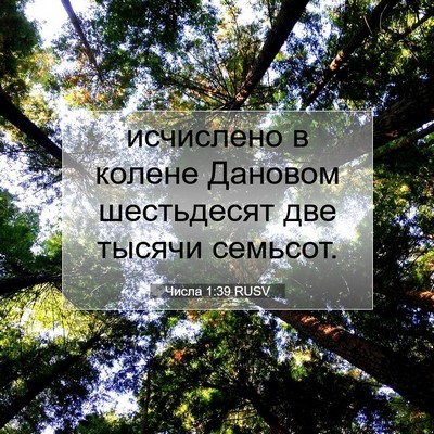 Picture 07 - Числа 1:39 RUSV - исчислено в колене Дановом - Bible Verse Picture