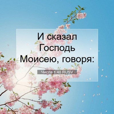 Picture 07 - Числа 1:48 RUSV - И сказал Господь Моисею, - Bible Verse Picture