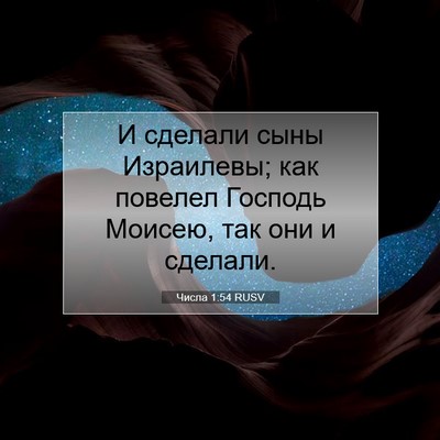 Picture 07 - Числа 1:54 RUSV - И сделали сыны Израилевы; - Bible Verse Picture
