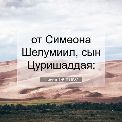 Picture 07 - Числа 1:6 RUSV - от Симеона Шелумиил, сын - Bible Verse Picture
