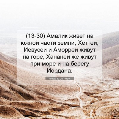 Picture 07 - Числа 13:29 RUSV - (13-30) Амалик живет на южной - Bible Verse Picture