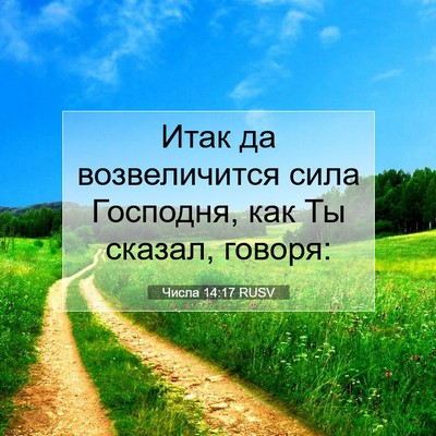 Picture 07 - Числа 14:17 RUSV - Итак да возвеличится сила - Bible Verse Picture
