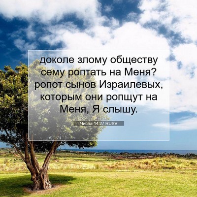 Picture 07 - Числа 14:27 RUSV - доколе злому обществу сему - Bible Verse Picture