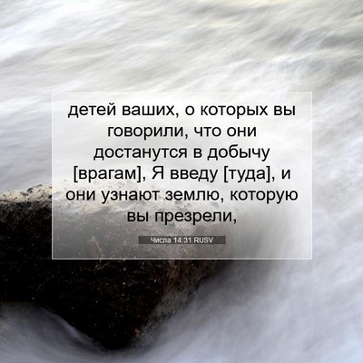 Picture 07 - Числа 14:31 RUSV - детей ваших, о которых вы - Bible Verse Picture