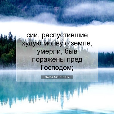 Picture 07 - Числа 14:37 RUSV - сии, распустившие худую - Bible Verse Picture