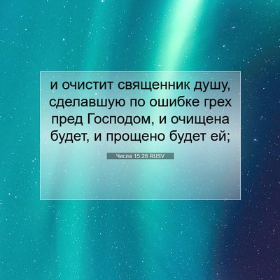 Picture 07 - Числа 15:28 RUSV - и очистит священник душу, - Bible Verse Picture