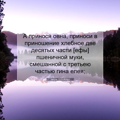 Picture 07 - Числа 15:6 RUSV - А принося овна, приноси в - Bible Verse Picture