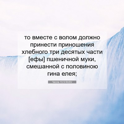 Picture 07 - Числа 15:9 RUSV - то вместе с волом должно - Bible Verse Picture