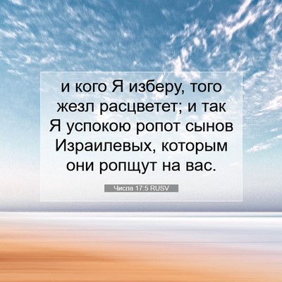 Picture 07 - Числа 17:5 RUSV - и кого Я изберу, того жезл - Bible Verse Picture