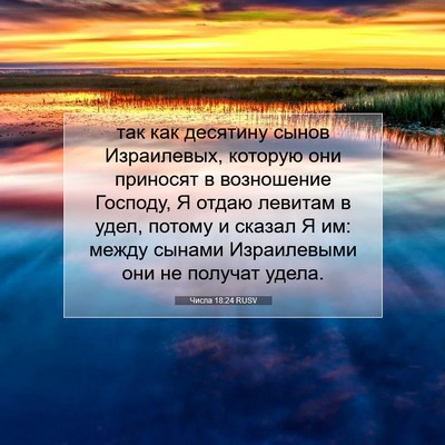 Picture 07 - Числа 18:24 RUSV - так как десятину сынов - Bible Verse Picture