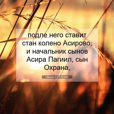 Picture 07 - Числа 2:27 RUSV - подле него ставит стан - Bible Verse Picture