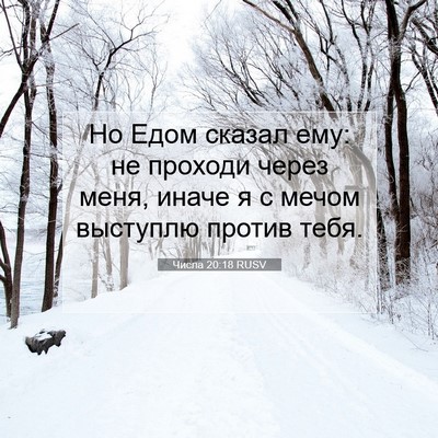 Picture 07 - Числа 20:18 RUSV - Но Едом сказал ему: не - Bible Verse Picture