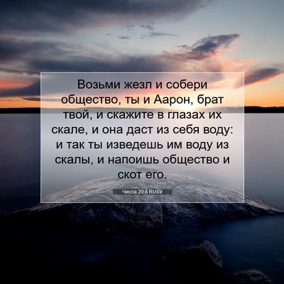 Picture 07 - Числа 20:8 RUSV - Возьми жезл и собери - Bible Verse Picture