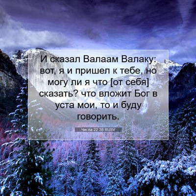 Picture 07 - Числа 22:38 RUSV - И сказал Валаам Валаку: - Bible Verse Picture