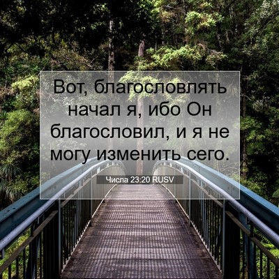 Picture 07 - Числа 23:20 RUSV - Вот, благословлять начал я, - Bible Verse Picture
