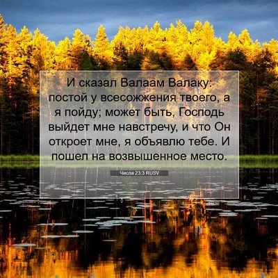 Picture 07 - Числа 23:3 RUSV - И сказал Валаам Валаку: - Bible Verse Picture