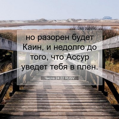 Picture 07 - Числа 24:22 RUSV - но разорен будет Каин, и - Bible Verse Picture