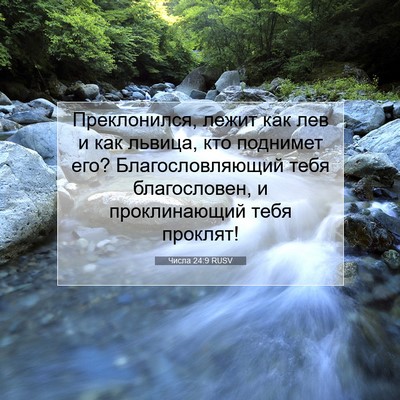 Picture 07 - Числа 24:9 RUSV - Преклонился, лежит как лев - Bible Verse Picture