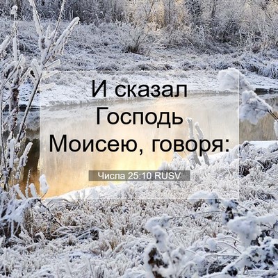 Picture 07 - Числа 25:10 RUSV - И сказал Господь Моисею, - Bible Verse Picture
