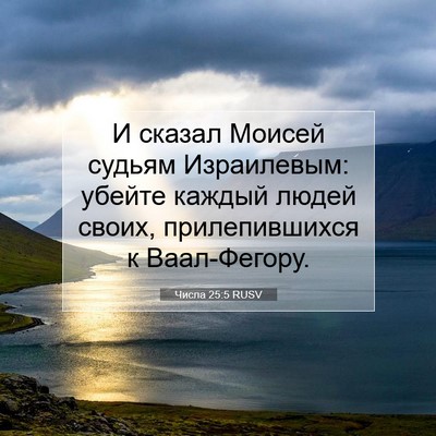 Picture 07 - Числа 25:5 RUSV - И сказал Моисей судьям - Bible Verse Picture