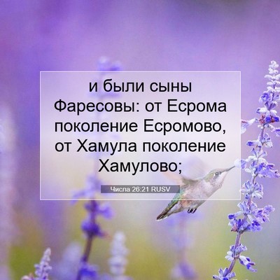 Picture 07 - Числа 26:21 RUSV - и были сыны Фаресовы: от - Bible Verse Picture