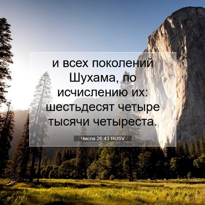 Picture 07 - Числа 26:43 RUSV - и всех поколений Шухама, по - Bible Verse Picture