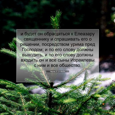 Picture 07 - Числа 27:21 RUSV - и будет он обращаться к - Bible Verse Picture