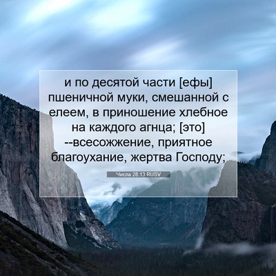Picture 07 - Числа 28:13 RUSV - и по десятой части [ефы] - Bible Verse Picture