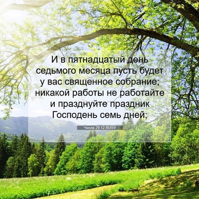 Picture 07 - Числа 29:12 RUSV - И в пятнадцатый день - Bible Verse Picture
