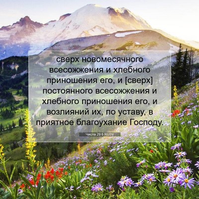 Picture 07 - Числа 29:6 RUSV - сверх новомесячного - Bible Verse Picture