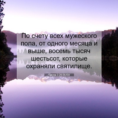 Picture 07 - Числа 3:28 RUSV - По счету всех мужеского - Bible Verse Picture