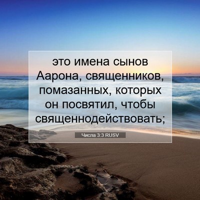 Picture 07 - Числа 3:3 RUSV - это имена сынов Аарона, - Bible Verse Picture