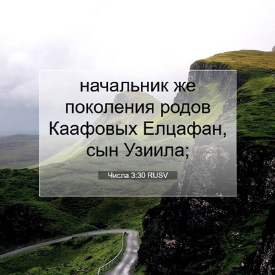 Picture 07 - Числа 3:30 RUSV - начальник же поколения - Bible Verse Picture