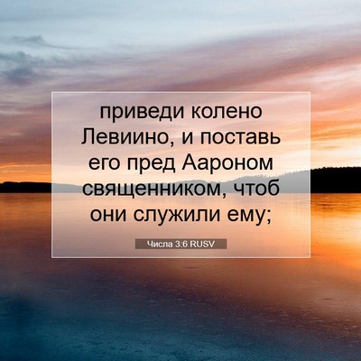 Picture 07 - Числа 3:6 RUSV - приведи колено Левиино, и - Bible Verse Picture