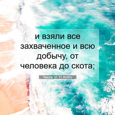 Picture 07 - Числа 31:11 RUSV - и взяли все захваченное и - Bible Verse Picture