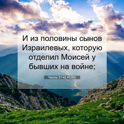 Picture 07 - Числа 31:42 RUSV - И из половины сынов - Bible Verse Picture