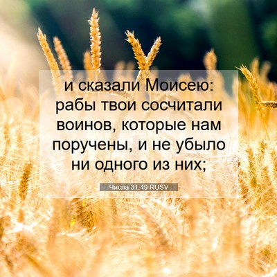 Picture 07 - Числа 31:49 RUSV - и сказали Моисею: рабы твои - Bible Verse Picture