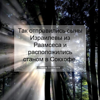 Picture 07 - Числа 33:5 RUSV - Так отправились сыны - Bible Verse Picture