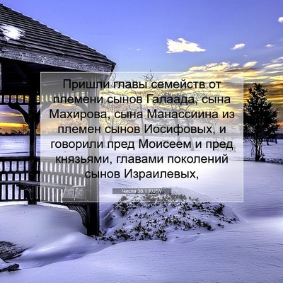 Picture 07 - Числа 36:1 RUSV - Пришли главы семейств от - Bible Verse Picture