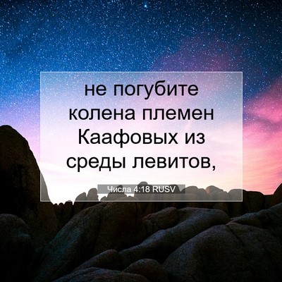 Picture 07 - Числа 4:18 RUSV - не погубите колена племен - Bible Verse Picture