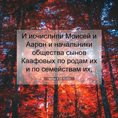 Picture 07 - Числа 4:34 RUSV - И исчислили Моисей и Аарон - Bible Verse Picture