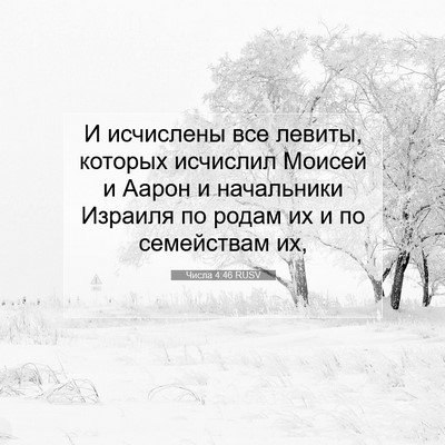 Picture 07 - Числа 4:46 RUSV - И исчислены все левиты, - Bible Verse Picture