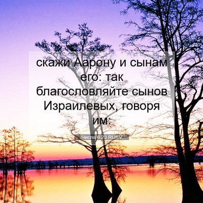 Picture 07 - Числа 6:23 RUSV - скажи Аарону и сынам его: - Bible Verse Picture
